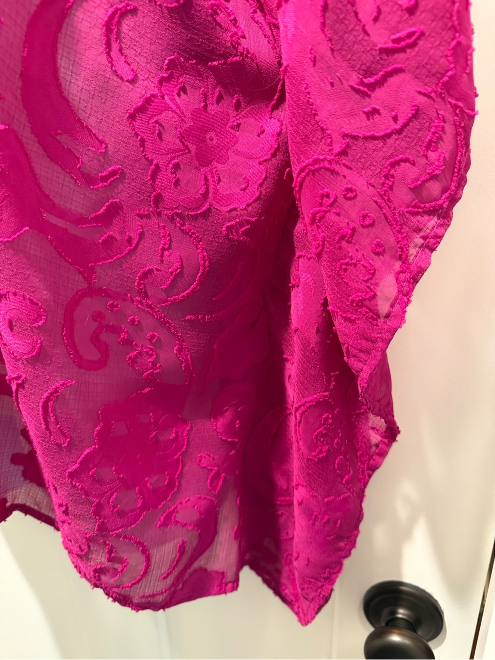 Chico's Hot Pink Embroidered Sheer Tunic - Picture 2 of 4